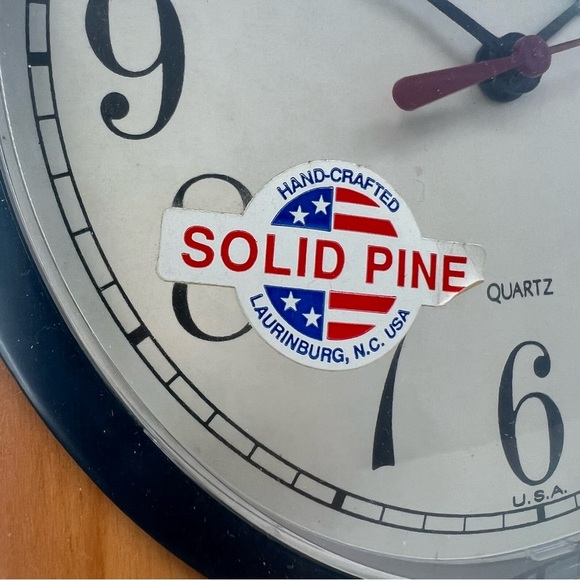 Vintage Ingraham Quartz Movement Functional Solid Pine Wall Clock USA made - Picture 3 of 12